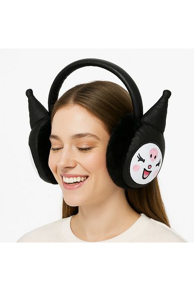 Bittox Anime Designed Kuromi Cute Plush Headphone Beanie- Adds Style- Fun and Convenient