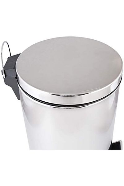 MOONLİGHT Stainless Steel Dustbin, Pedal Bin, Garbage Bin with Removable Bucket Round Shape, Use for