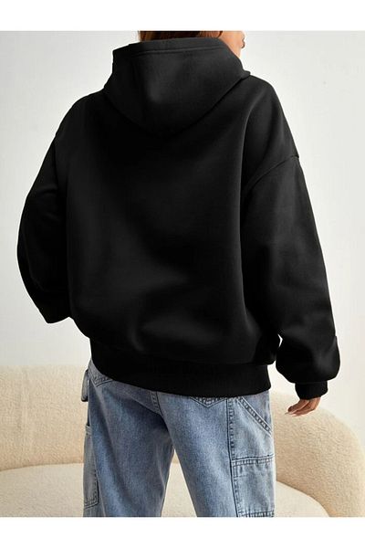 Boi Φούτερ 2 τεμαχίων Strong Together Lion Lover Combination - Μαύρη στάμπα Oversize Winter Crew Neck