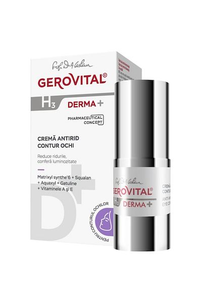 GEROVITAL Crema antirid contur ochi H3 Derma+, 15 ml