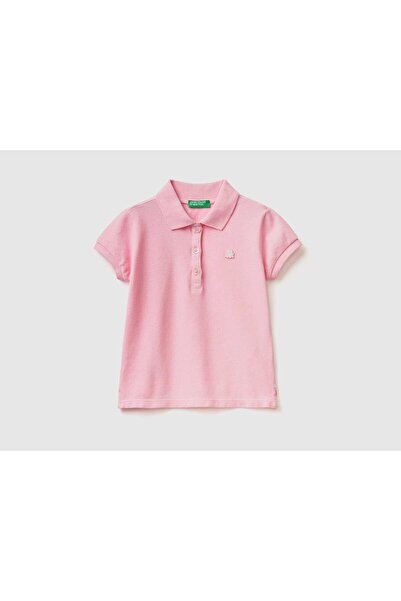 United Colors of Benetton تي شيرت بولو كلاسيكي من القطن العضوي للبنات