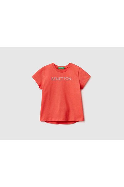 United Colors of Benetton Organic Cotton T-Shirt with Children's Logo for kids