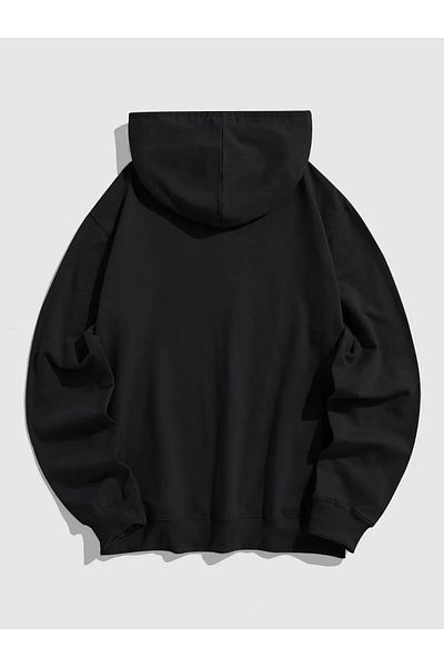 Boi Φούτερ Elephant - Μαύρη στάμπα Oversize Χοντρή κουκούλα