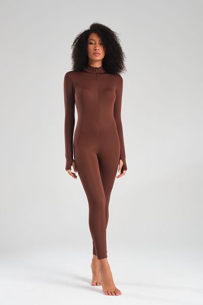 Zula Moda Women Teseetür Swimsuit Long Sleeve Jumpsuit / Pool Sea Swimmer Swimsuit Jumpsuit