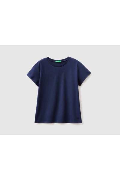 United Colors of Benetton Kids' Plain Cotton Short Sleeve T-Shirt