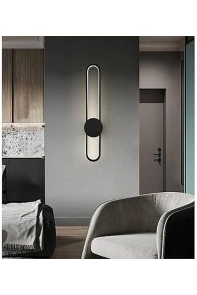 Generic Black rectangular wall lamp with an elegant design, battery-operated, in multiple colors (cream + yellow + white)