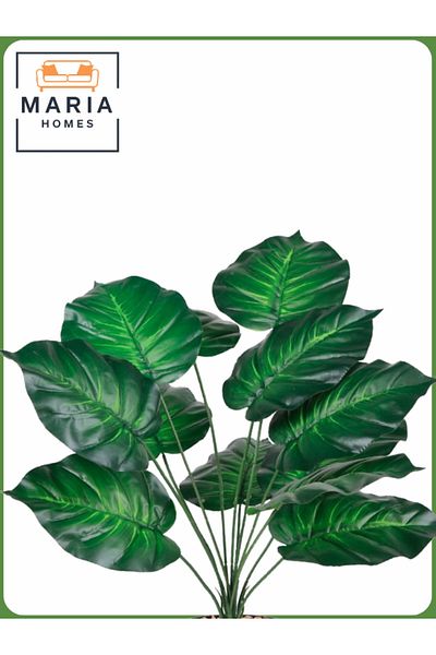 MARIA HOMES Artificial Heart Leaf Plant 55 cm – Compact Indoor Greenery with Black Pot