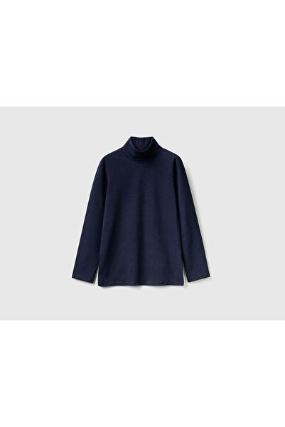 United Colors of Benetton Boys' Long Sleeve Solid High Neck Stretch T-Shirt