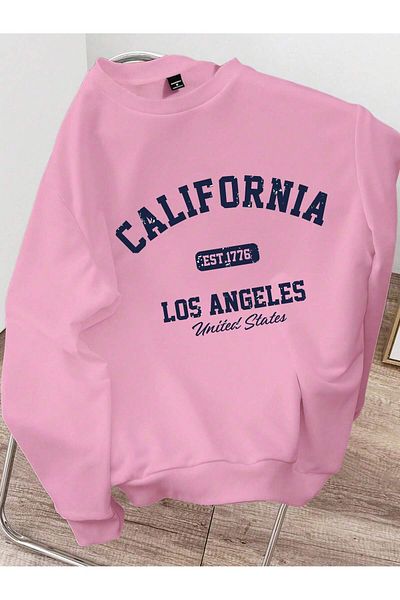 Boi Дебел суитшърт с 3 нишки и щампа от полар California Los Angeles