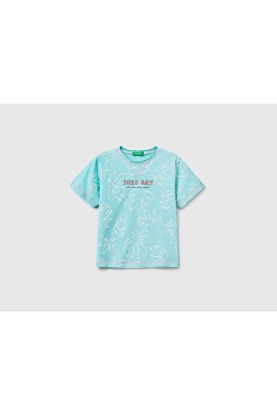 United Colors of Benetton Tropical Print Short Sleeve T-Shirt for Kids