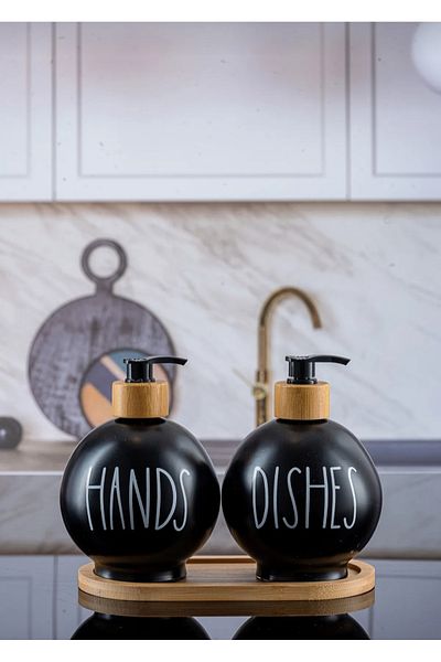 Lizzy 2-Piece Soap Dispenser Detergent Dispenser Stand Set of 3