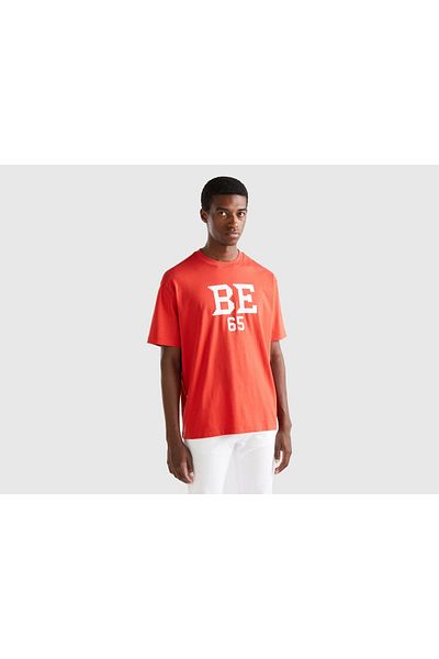 United Colors of Benetton Men's Black Half-Sleeve T-Shirt with Rabbit Print