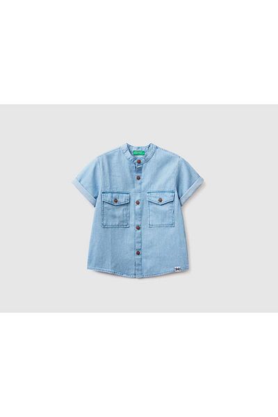 United Colors of Benetton Boys' Lightweight Chambray Shirt with Pockets
