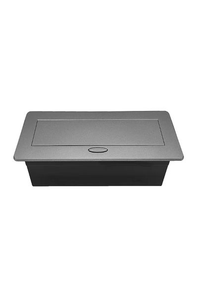 Adsinio Priză retractabilă încorporată, Adsinio, 2 Shucko, 2 USB, cablu 1,8 m, curent nominal 16A, antracit negru