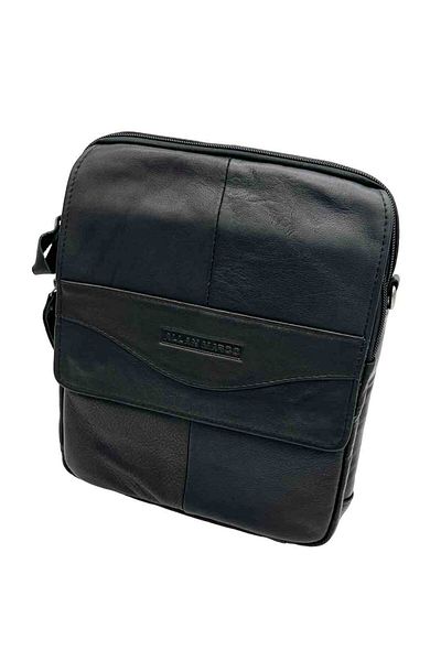 Micutz Men's messenger bag made of genuine leather: Allan Marco, Black color