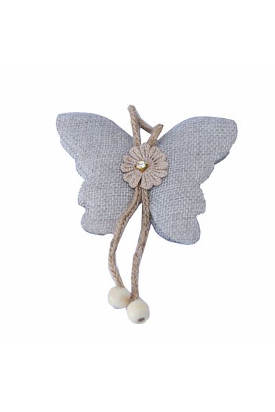 PUFO Butterfly curtain tieback set with magnet, 2 pcs, gray