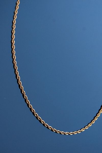 Bymiel Auger Rope Model Chain Stainless Steel Necklace Gold Color - 3mm 2 Years Warranty