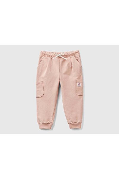United Colors of Benetton Kids' Cotton Stretch Athletic Pants with Pockets