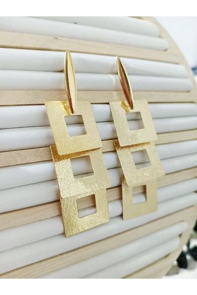 mos&more Gold Dangle Women's Earrings