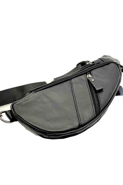 Micutz Men's Diagonal Bag (Crossbody): Natural Black-Brown Leather, Black Color