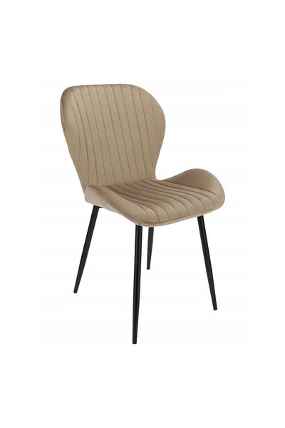 JollyMag Scaun bucatarie/living, Jumi, Veira, catifea, metal, bej, 52x57x85 cm