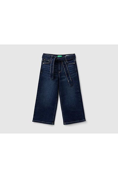 United Colors of Benetton Girls' Long Jeans with Waist Belt