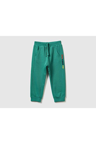 United Colors of Benetton Embroidered Kids' Jogger Pants with High Waist Draw...