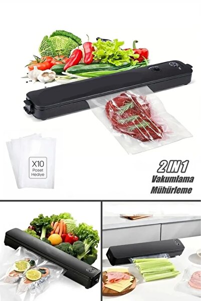 Rosemor Vakum Gıda Makinesi Mühürleme Poşet Hediyeli Ev Tipi Yapıştırma ve Gı...