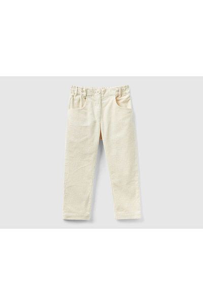 United Colors of Benetton Kids' Velvet Pants with Elastic Waist