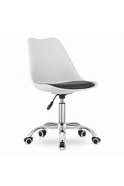 JollyMag Scaun de birou, Artool, Alba, rotativ, PP, alb si negru, 48x43x91.5 cm