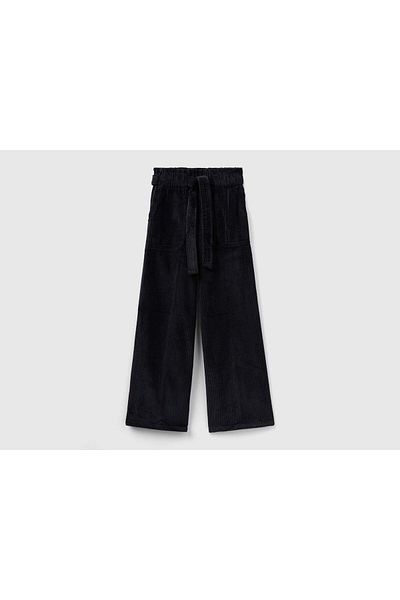 United Colors of Benetton Girls' Wide-Leg Velvet Pants