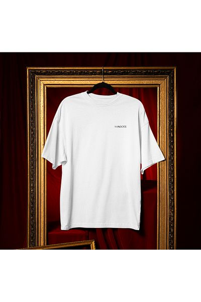 MAGORS Galaxy Starship Printed Unisex Oversize Cut 100% Cotton Soft Textured Crew Neck White T-Shirt