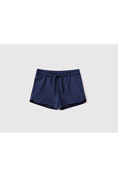 United Colors of Benetton Girls' Organic Cotton High-Waist Shorts