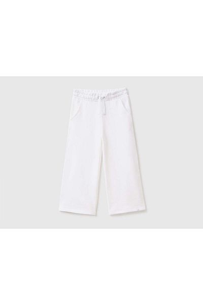 United Colors of Benetton Solid Color Kids' Palazzo Pants Sporty Style