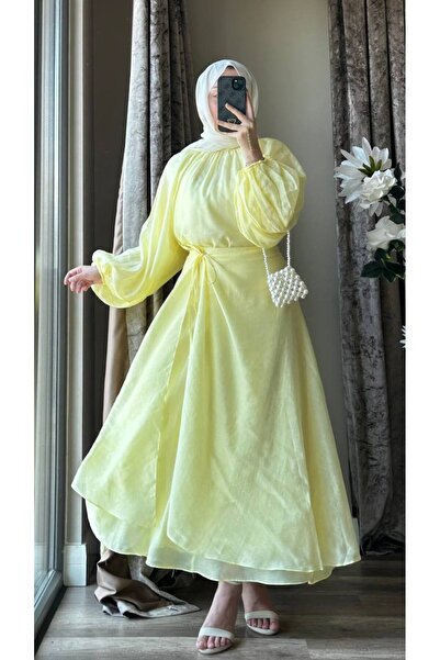 MISEY BOUTIQUE BALON KOL ÜÇLÜ ŞİFON ETEKLİ TAKIM