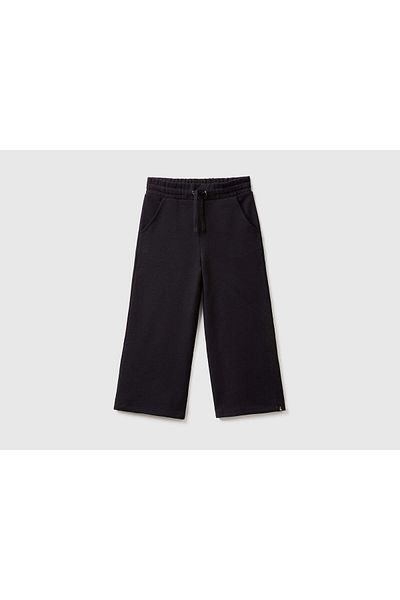 United Colors of Benetton Solid Color Kids' Palazzo Pants Sporty Style