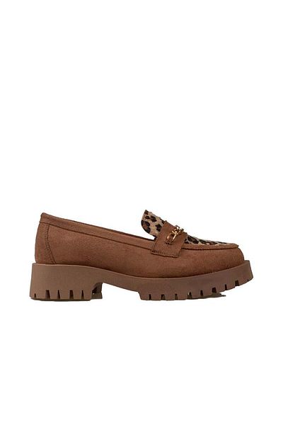 Trend Adımlar Taba Women's Nubuck Leopard Casual Shoes