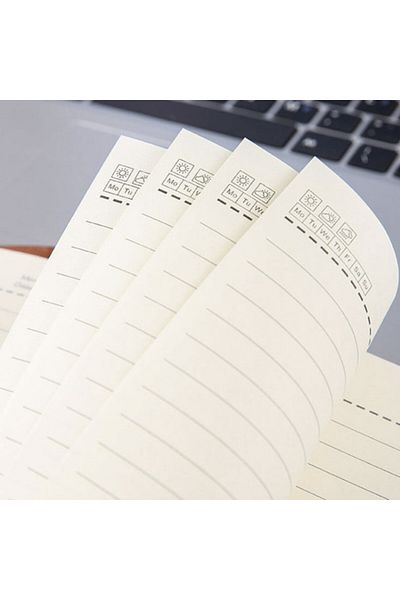 PUFO Elegant A5 undated diary, Daily Diary, 192 pages, 25 x 17.5 cm, brown