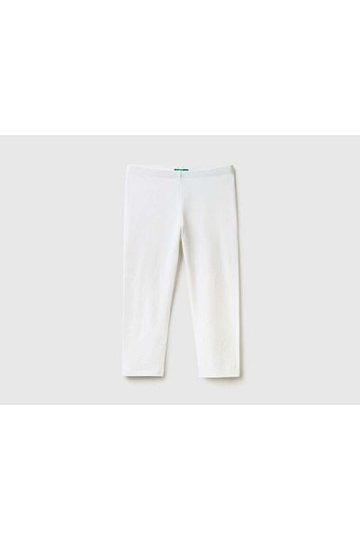 United Colors of Benetton Kids' 3/4 Solid Cotton Stretch Leggings
