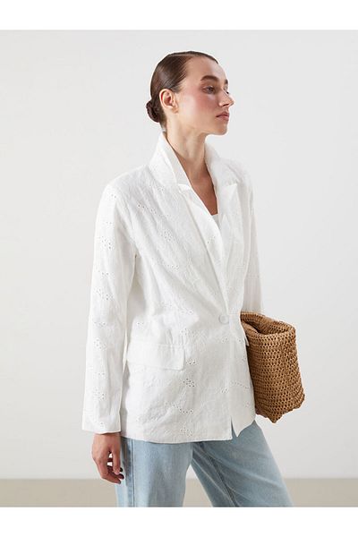 LC Waikiki Jachetă Blazer pentru femei Brode ajurata sezon nou - S5RA79Z8