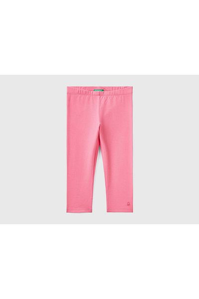 United Colors of Benetton Knee-Length Girls' Yoga Leggings with Logo
