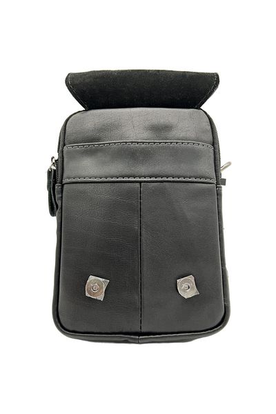 Micutz Men's Belt Bag in Cowhide Leather, Allan Marco, Brown, Dark Brown, Black Color
