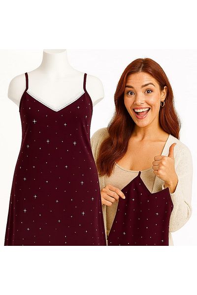MODA Women's Plus Size Milan Fabric Nightgown and Home Dress - Wide Cut - Sizes in Product Description