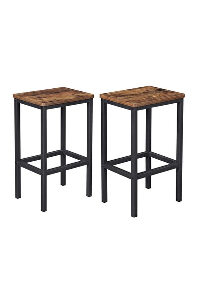 JollyMag Sada 2 kuchyňských/barových židlí, Artool, paleo a ocel, rustikální hnědá, černá, 40x30x65 cm