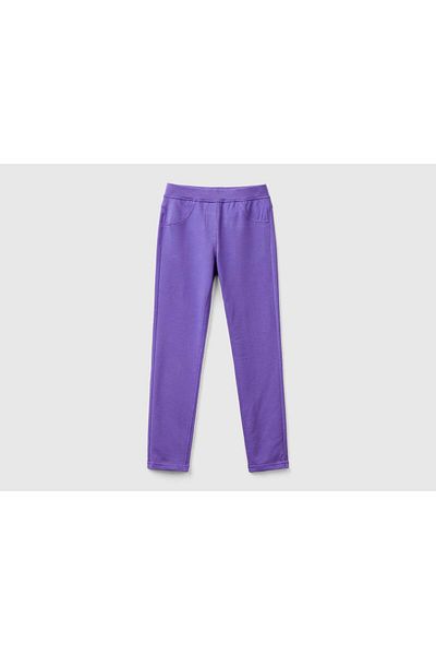 United Colors of Benetton Girls' Long Solid Stretch Leggings