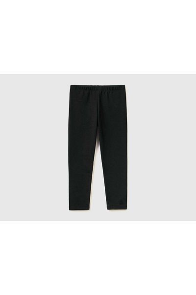 United Colors of Benetton Kids' Solid Cotton Leggings with Elastic Waistband