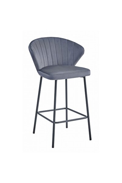 JollyMag Kuchyňská/barová židle, Artool, Gatta, samet, ocel, šedá a černá, 43,5x36,5x90,5 cm