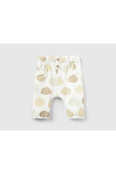 United Colors of Benetton Infants' Stretchy Waist Athletic Pants with Zipper Print