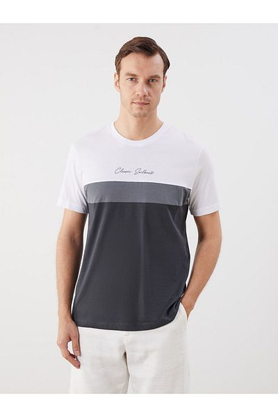 LC Waikiki New Season Crew Neck Short Sleeve Color Block Men's T-Shirt - S50769Z8
