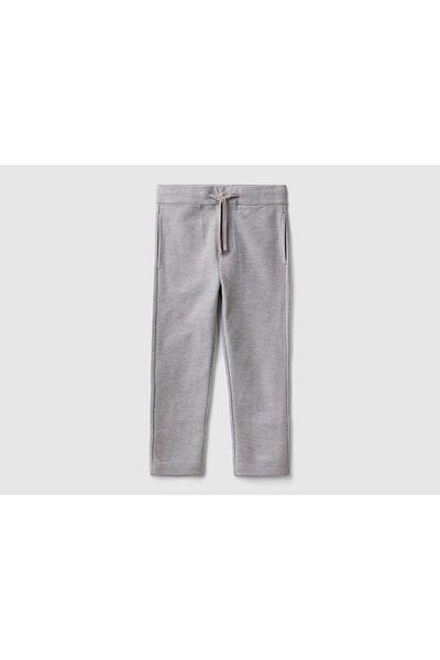 United Colors of Benetton Kids' Basic Athletic Pants with Printed Logo and Elastic Waistband